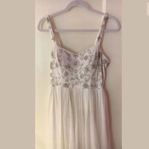 White Embroidered Prom Dress Formal Gown